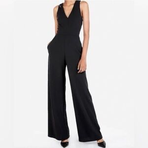 Express - Elegant Black Jumpsuit - crossbody open back